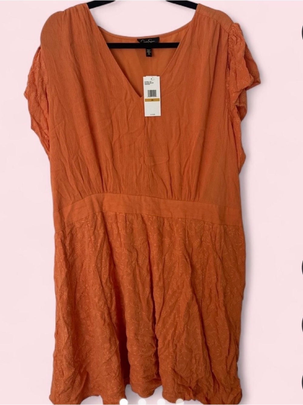 Jessica Simpson Rust Orange V-Neck Mini Dress